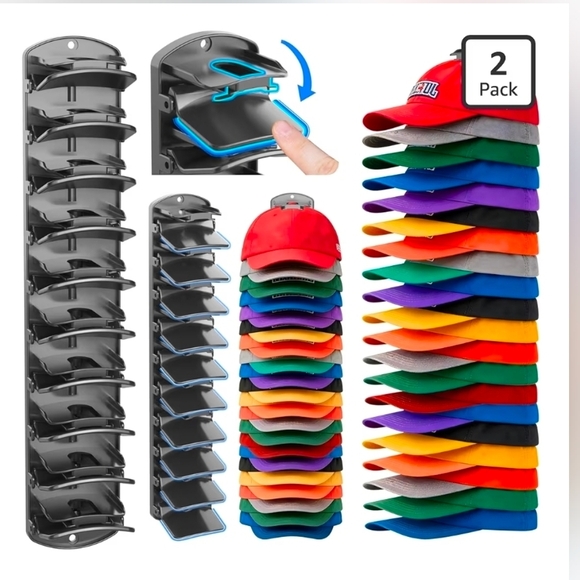 Other - Double Capacity Hat Organizer for Baseball Caps 2 Packs2 Pack Hat Organizer Rack
